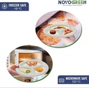 Novogreen - 100% Compostable & Biodegradable Plant Based Disposable Plates (9 Inch 3 Compartment) - Pack of 50