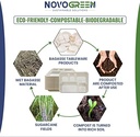 Novogreen - 100% Compostable & Biodegradable Plant Based Disposable Plates (5 Compartment) - Pack of 50 Plates