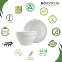 NOVOGREEN 6oz White Compostable Bagasse Bowls – Heavy-Duty, Round, Pack of 50 – Eco-Friendly Biodegradable Tableware for Parties, Events, and Everyday Use