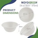 16oz (470 ml) Heavy Duty Compostable Bagasse Bowls