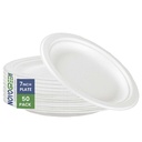 7" Heavy Duty Compostable Bagasse Plates 