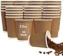 12oz Ripple Wall Paper Cups - PLA coating