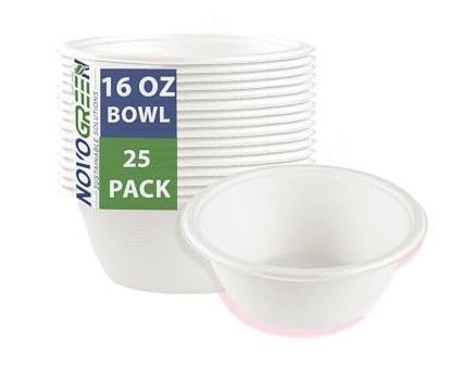 16oz (470 ml) Heavy Duty Compostable Bagasse Bowls